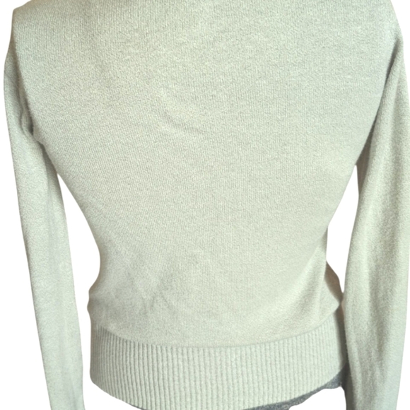 Tex Woman Light Gray V-Neck Cardigan Sweater Size XS - Picture 11 of 12